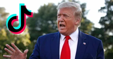 Donald trump and tiktok logo