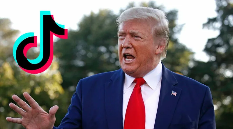 Donald trump and tiktok logo