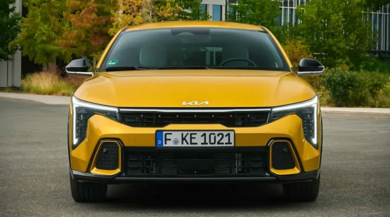 Kia k4 жолта боја новиот киа автомобил 6 предница